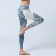 Buddha Stones Light Slate Gray White Cat Exercise Leggings Women's Yoga Pants Leggings BS 3