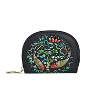 Buddha Stones Retro Flowers Printed Leather Bag Journey Shopping Card Holder Purse Handbag Wallet&Handbags BS 1