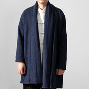 Buddha Stones Fall Simple Cotton Fleece Lined Men's Mid-length Coat Clothing (Extra 30% Off | USE CODE: FS30) - image 0