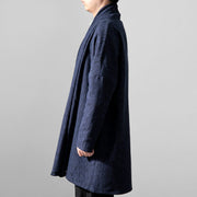 Buddha Stones Fall Simple Cotton Fleece Lined Men's Mid-length Coat Clothing (Extra 30% Off | USE CODE: FS30) - image 3