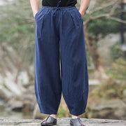 Buddha Stones Casual Simple Drawstring Men's Cotton Harem Pants With Pockets Men's Harem Pants BS 3