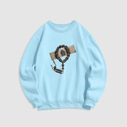 Buddha Stones Tibetan The Lord Of The Corpse Forest Beads Pattern Fleece Lined Sweatshirt Sweatshirt BS LightCyan 2XL