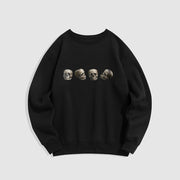 Buddha Stones Tibetan The Lord Of The Corpse Forest Skulls Pattern Fleece Lined Sweatshirt