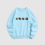 Buddha Stones Tibetan The Lord Of The Corpse Forest Skulls Pattern Fleece Lined Sweatshirt Sweatshirt BS LightCyan 2XL