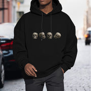 Buddha Stones Tibetan The Lord Of The Corpse Forest Skulls Pattern Fleece Lined Hoodie Hoodie BS 12