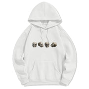 Buddha Stones Tibetan The Lord Of The Corpse Forest Skulls Pattern Fleece Lined Hoodie Hoodie BS White 2XL