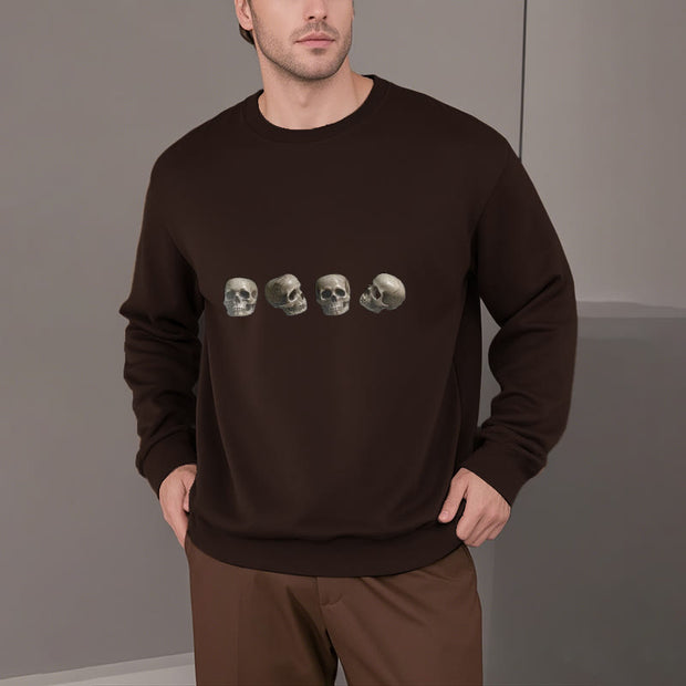 Buddha Stones Tibetan The Lord Of The Corpse Forest Skulls Pattern Fleece Lined Sweatshirt Sweatshirt BS 20