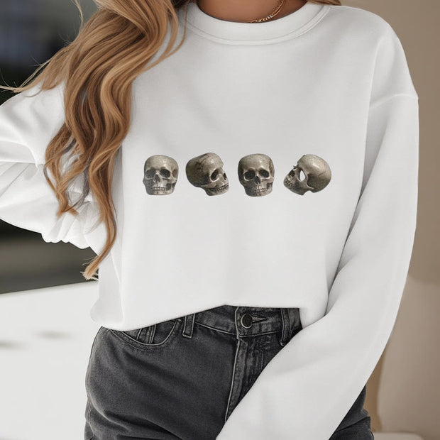 Buddha Stones Tibetan The Lord Of The Corpse Forest Skulls Pattern Fleece Lined Sweatshirt Sweatshirt BS 13