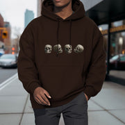 Buddha Stones Tibetan The Lord Of The Corpse Forest Skulls Pattern Fleece Lined Hoodie Hoodie BS 27