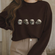 Buddha Stones Tibetan The Lord Of The Corpse Forest Skulls Pattern Fleece Lined Sweatshirt Sweatshirt BS 21