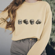 Buddha Stones Tibetan The Lord Of The Corpse Forest Skulls Pattern Fleece Lined Sweatshirt Sweatshirt BS 29