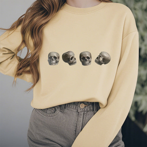 Buddha Stones Tibetan The Lord Of The Corpse Forest Skulls Pattern Fleece Lined Sweatshirt