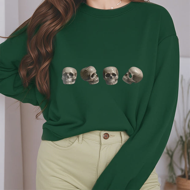 Buddha Stones Tibetan The Lord Of The Corpse Forest Skulls Pattern Fleece Lined Sweatshirt Sweatshirt BS 16