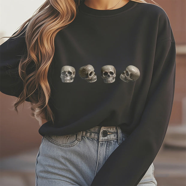 Buddha Stones Tibetan The Lord Of The Corpse Forest Skulls Pattern Fleece Lined Sweatshirt Sweatshirt BS 2