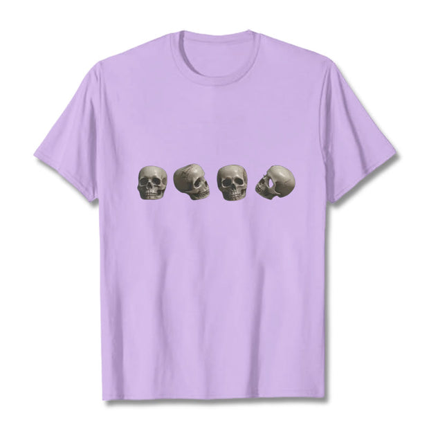 Buddha Stones Tibetan The Lord Of The Corpse Forest Skulls Pattern Tee T-shirt T-Shirts BS Plum 2XL