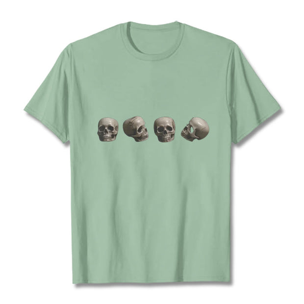 Buddha Stones Tibetan The Lord Of The Corpse Forest Skulls Pattern Tee T-shirt T-Shirts BS Pale Green 2XL