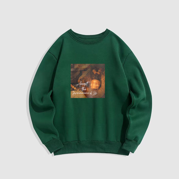 Buddha Stones Accept the Impermanence of Life The Lord Of The Corpse Forest Fleece Lined Sweatshirt Sweatshirt BS ForestGreen 2XL