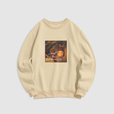 Buddha Stones Accept the Impermanence of Life The Lord Of The Corpse Forest Fleece Lined Sweatshirt Sweatshirt BS Bisque 2XL