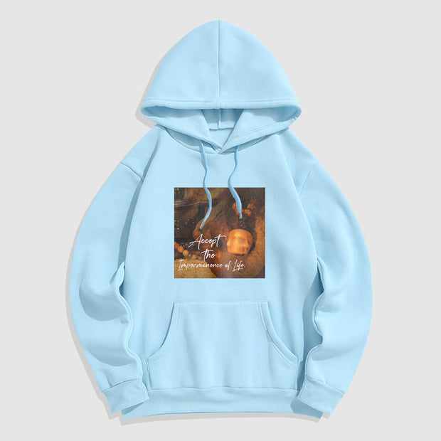 Buddha Stones Accept the Impermanence of Life The Lord Of The Corpse Forest Fleece Lined Hoodie Hoodie BS LightCyan 2XL