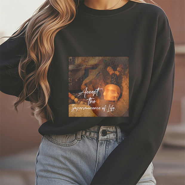 Buddha Stones Accept the Impermanence of Life The Lord Of The Corpse Forest Fleece Lined Sweatshirt Sweatshirt BS 18