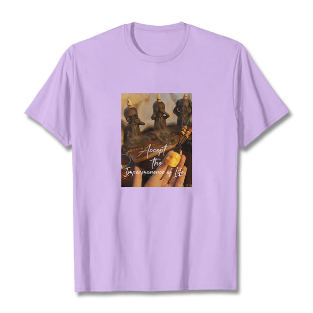 Buddha Stones Accept The Impermanence Of Life The Lord Of The Corpse Forest Skulls Tee T-shirt T-Shirts BS Plum 2XL