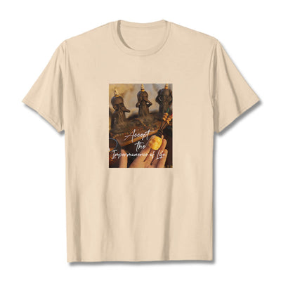 Buddha Stones Accept The Impermanence Of Life The Lord Of The Corpse Forest Skulls Tee T-shirt