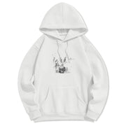 Buddha Stones Tibetan The Lord Of The Corpse Forest Skulls Pendant Clouds Design Fleece Lined Hoodie Hoodie BS White 2XL