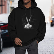 Buddha Stones Tibetan The Lord Of The Corpse Forest Skulls Pendant Clouds Design Fleece Lined Hoodie Hoodie BS 12