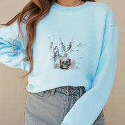 Buddha Stones Tibetan The Lord Of The Corpse Forest Skulls Pendant Clouds Design Fleece Lined Sweatshirt Sweatshirt BS 24