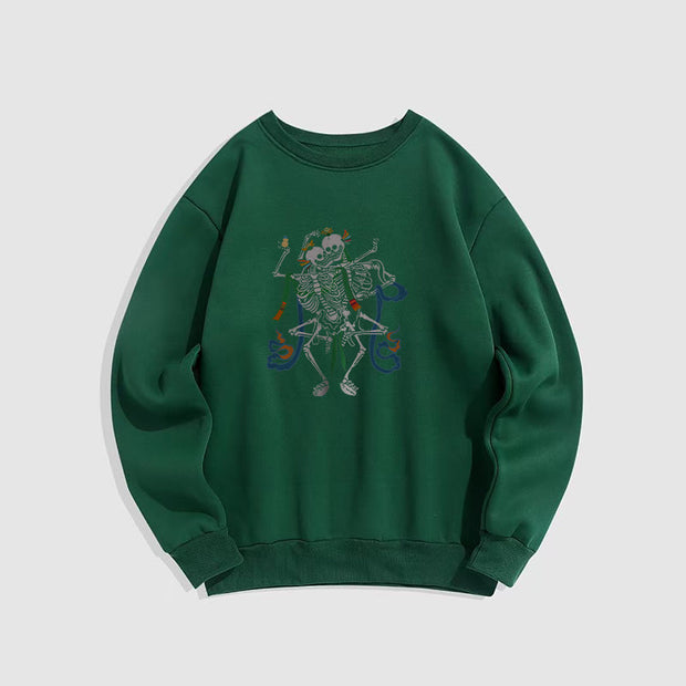 Buddha Stones Tibetan The Lord Of The Corpse Forest Design Fleece Lined Sweatshirt Sweatshirt BS ForestGreen 2XL