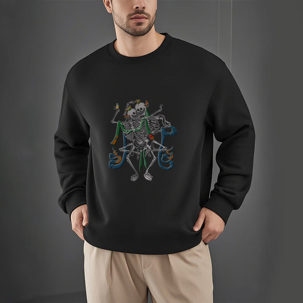 Buddha Stones Tibetan The Lord Of The Corpse Forest Design Fleece Lined Sweatshirt Sweatshirt BS 12