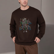 Buddha Stones Tibetan The Lord Of The Corpse Forest Design Fleece Lined Sweatshirt Sweatshirt BS 20