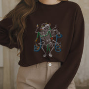 Buddha Stones Tibetan The Lord Of The Corpse Forest Design Fleece Lined Sweatshirt Sweatshirt BS 21