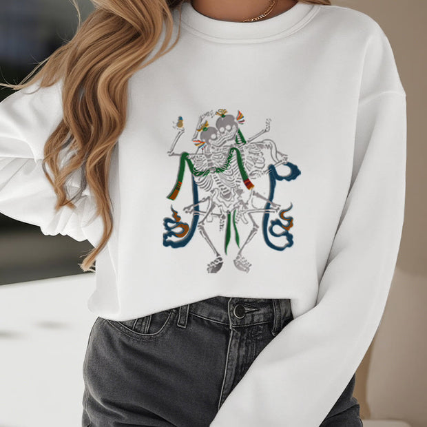 Buddha Stones Tibetan The Lord Of The Corpse Forest Design Fleece Lined Sweatshirt Sweatshirt BS 2