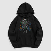 Buddha Stones Tibetan The Lord Of The Corpse Forest Design Fleece Lined Hoodie