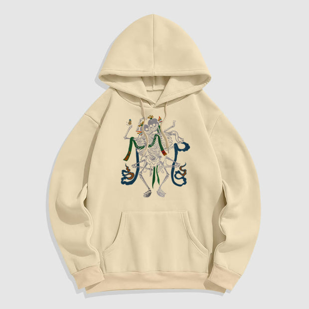 Buddha Stones Tibetan The Lord Of The Corpse Forest Design Fleece Lined Hoodie Hoodie BS Bisque 2XL