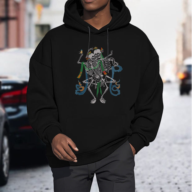 Buddha Stones Tibetan The Lord Of The Corpse Forest Design Fleece Lined Hoodie