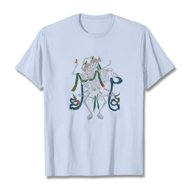 Buddha Stones Tibetan The Lord Of The Corpse Forest Design Tee T-shirt T-Shirts BS Light Cyan 2XL