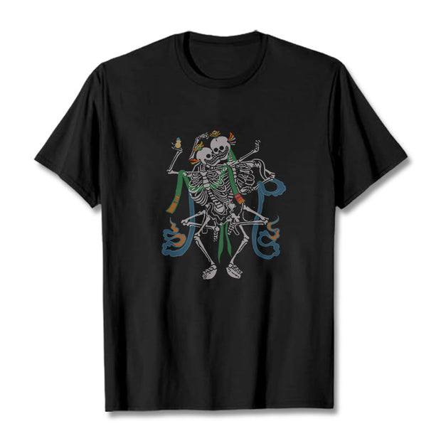 Buddha Stones Tibetan The Lord Of The Corpse Forest Design Tee T-shirt T-Shirts BS Black 2XL