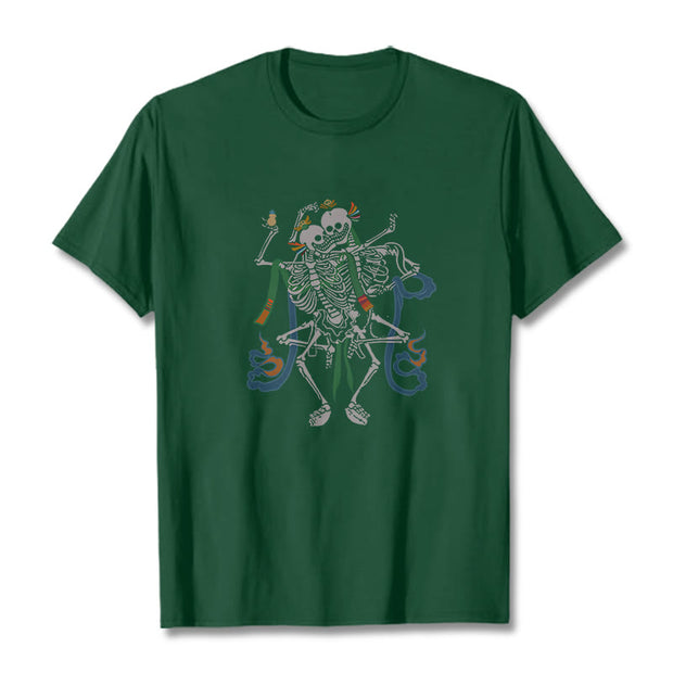 Buddha Stones Tibetan The Lord Of The Corpse Forest Design Tee T-shirt T-Shirts BS Forest Green 2XL