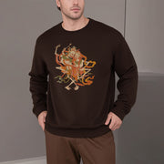 Buddha Stones Tibetan Colorful The Lord Of The Corpse Forest Pattern Fleece Lined Sweatshirt