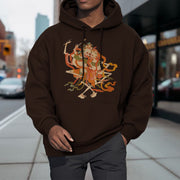 Buddha Stones Tibetan Colorful The Lord Of The Corpse Forest Pattern Fleece Lined Hoodie