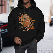 Buddha Stones Tibetan Colorful The Lord Of The Corpse Forest Pattern Fleece Lined Hoodie Hoodie BS 12