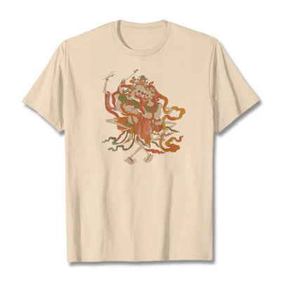 Buddha Stones Tibetan Colorful The Lord Of The Corpse Forest Pattern Tee T-shirt T-Shirts BS Bisque 2XL