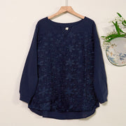 Buddha Stones V Neck Casual Long Sleeve Shirt Cotton Linen Women's Shirts