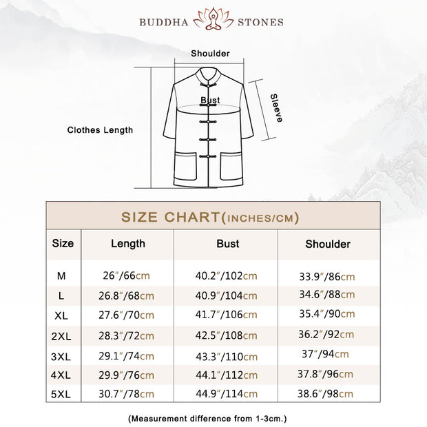 Buddha Stones Frog-Button Chinese Tang Suit Short Sleeve Shirt Linen Men Clothing With Pockets