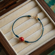 FREE Today: Calm Wisdom Handmade String Cinnabar Buckle Bracelet