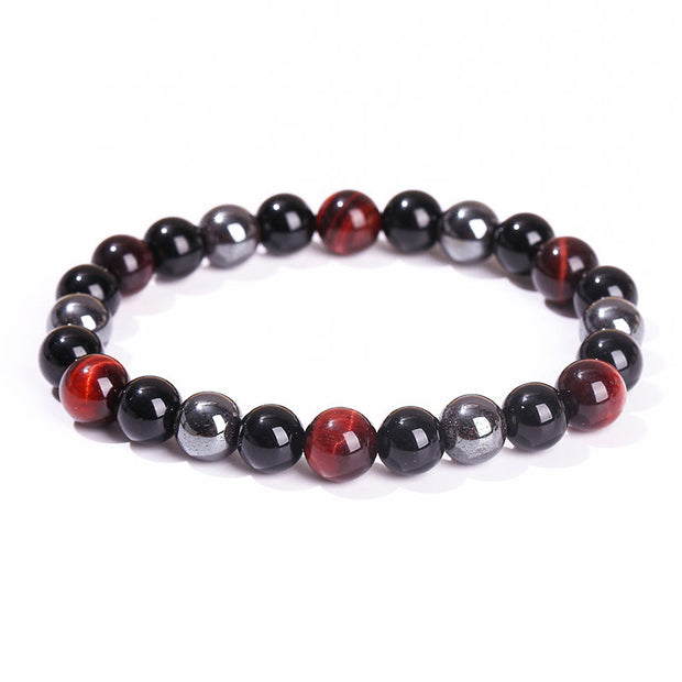 FREE Today: Support Powerful Natural Tiger's Eye Obsidian Hematite Bracelet FREE FREE 13