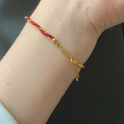 FREE Today: Connection Red String Gold Plated Copper Good Luck Bracelet