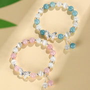 Buddha Stones Chrysoberyl Cat's Eye Chalcedony Butterfly Love Bracelet